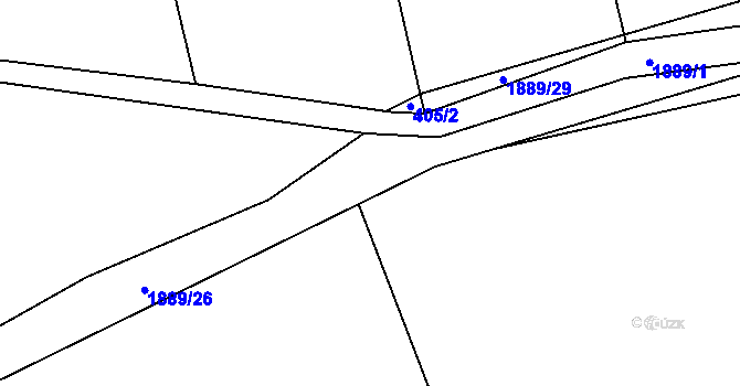 Parcela st. 464/2 v KÚ Březí u Trhových Svinů, Katastrální mapa