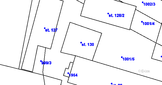 Parcela st. 130 v KÚ Březí u Trhových Svinů, Katastrální mapa