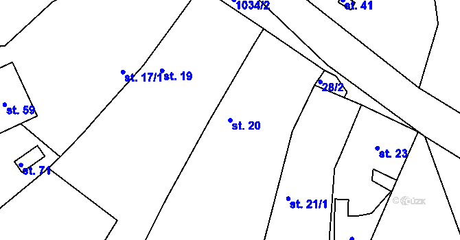 Parcela st. 20 v KÚ Něchov, Katastrální mapa