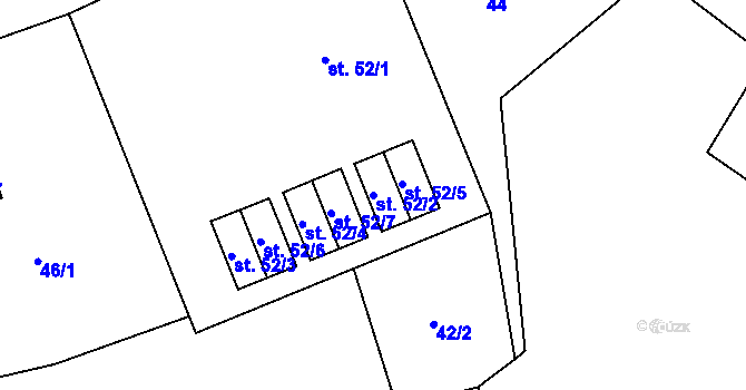 Parcela st. 52/2 v KÚ Něchov, Katastrální mapa