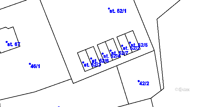 Parcela st. 52/4 v KÚ Něchov, Katastrální mapa