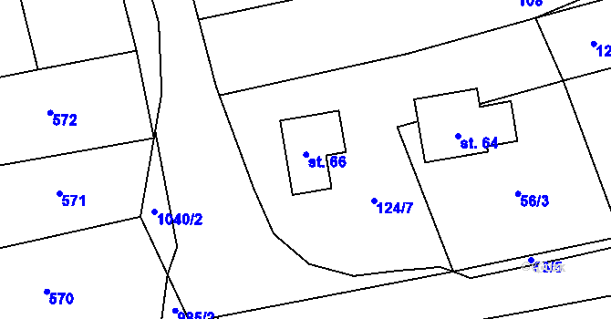 Parcela st. 66 v KÚ Něchov, Katastrální mapa