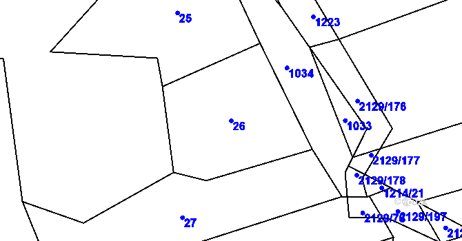 Parcela st. 26 v KÚ Todně, Katastrální mapa