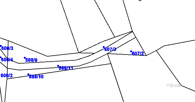 Parcela st. 588/8 v KÚ Todně, Katastrální mapa