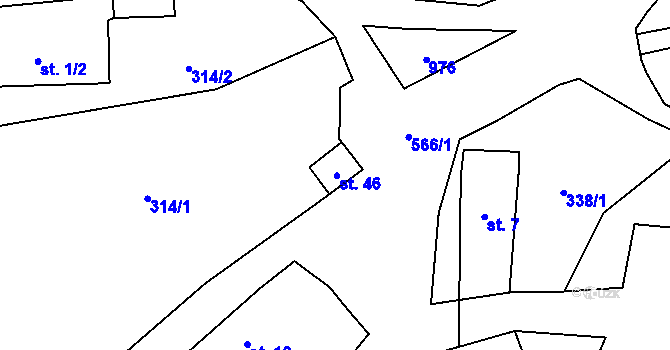 Parcela st. 46 v KÚ Křemenice, Katastrální mapa
