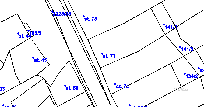 Parcela st. 73 v KÚ Nechvalín, Katastrální mapa