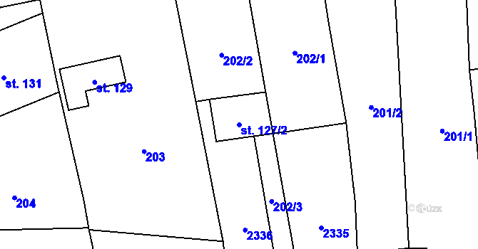 Parcela st. 127/2 v KÚ Nechvalín, Katastrální mapa
