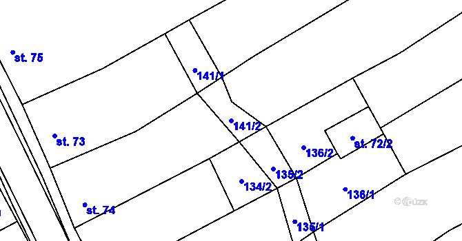 Parcela st. 141/2 v KÚ Nechvalín, Katastrální mapa
