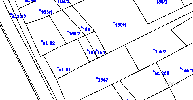 Parcela st. 161 v KÚ Nechvalín, Katastrální mapa