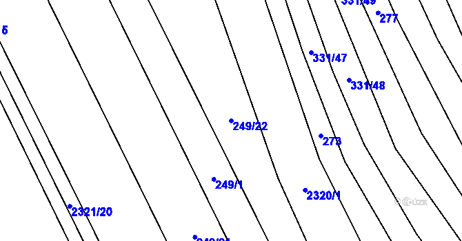Parcela st. 249/22 v KÚ Nechvalín, Katastrální mapa