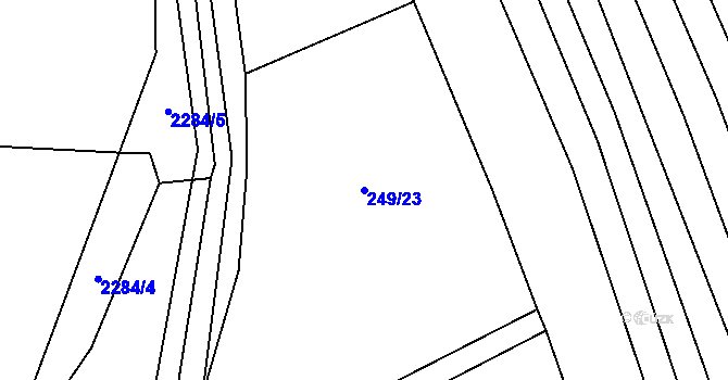 Parcela st. 249/23 v KÚ Nechvalín, Katastrální mapa