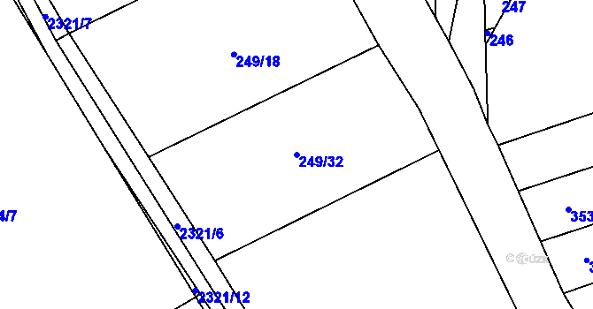 Parcela st. 249/32 v KÚ Nechvalín, Katastrální mapa
