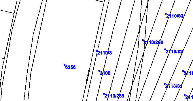 Parcela st. 2110/3 v KÚ Nechvalín, Katastrální mapa
