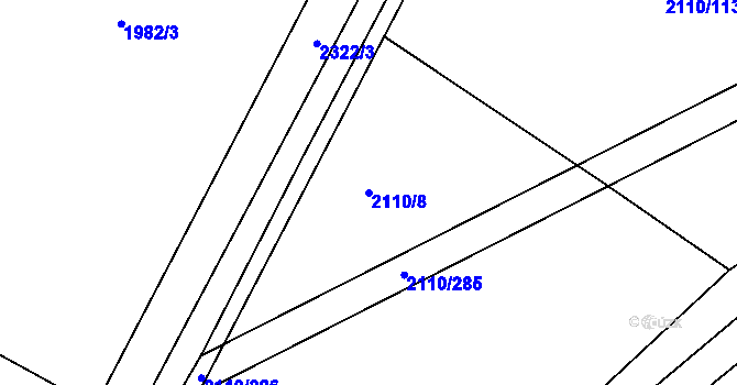 Parcela st. 2110/8 v KÚ Nechvalín, Katastrální mapa