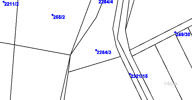 Parcela st. 2284/3 v KÚ Nechvalín, Katastrální mapa