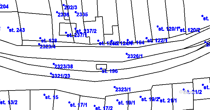 Parcela st. 2326 v KÚ Nechvalín, Katastrální mapa