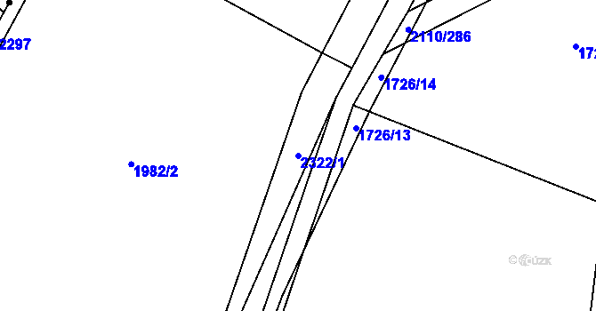 Parcela st. 2322/1 v KÚ Nechvalín, Katastrální mapa