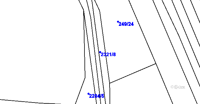 Parcela st. 2321/8 v KÚ Nechvalín, Katastrální mapa