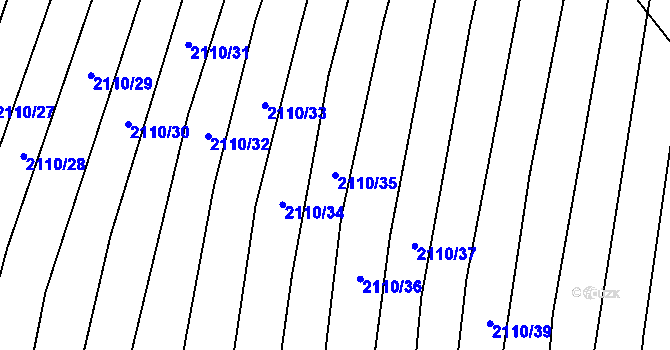 Parcela st. 2110/35 v KÚ Nechvalín, Katastrální mapa