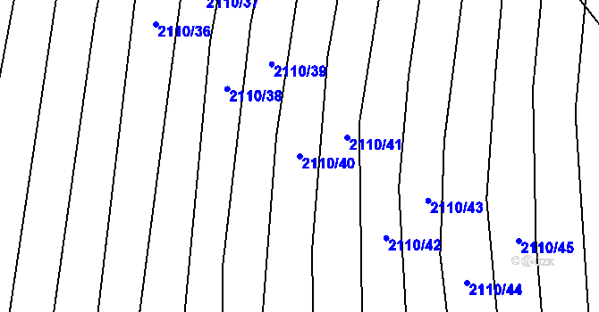 Parcela st. 2110/40 v KÚ Nechvalín, Katastrální mapa