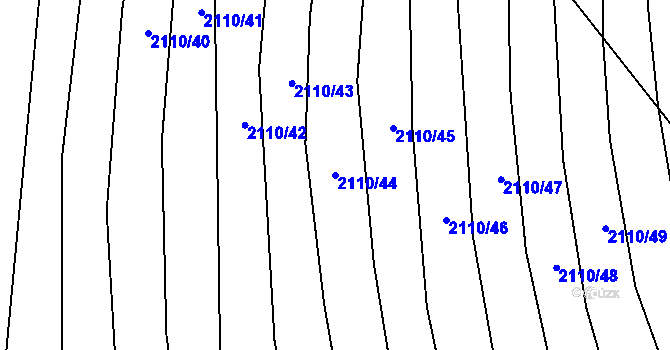 Parcela st. 2110/44 v KÚ Nechvalín, Katastrální mapa