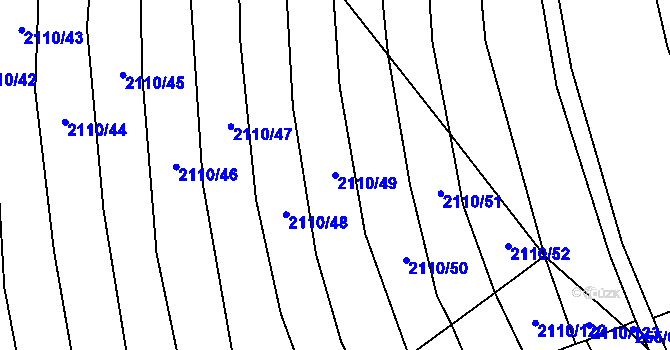 Parcela st. 2110/49 v KÚ Nechvalín, Katastrální mapa