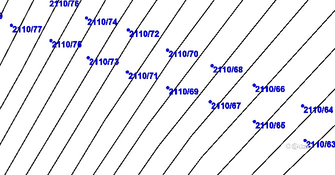 Parcela st. 2110/69 v KÚ Nechvalín, Katastrální mapa