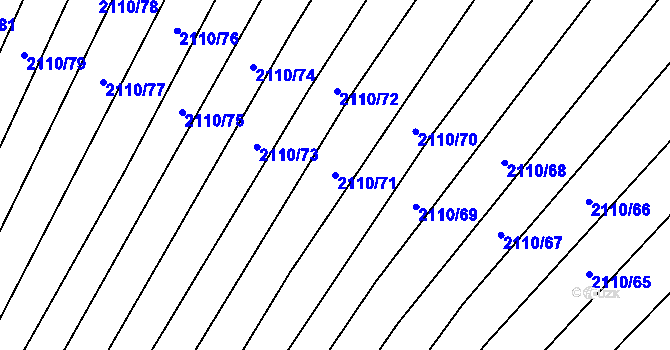 Parcela st. 2110/71 v KÚ Nechvalín, Katastrální mapa