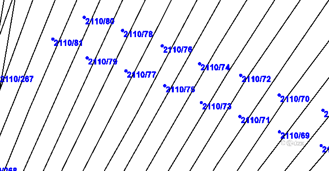 Parcela st. 2110/75 v KÚ Nechvalín, Katastrální mapa