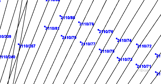 Parcela st. 2110/77 v KÚ Nechvalín, Katastrální mapa