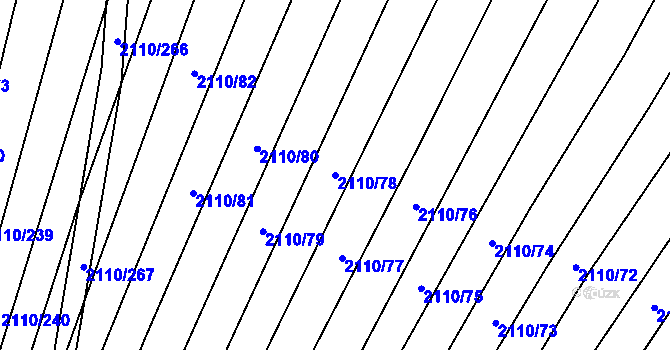 Parcela st. 2110/78 v KÚ Nechvalín, Katastrální mapa