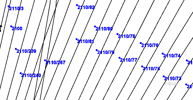 Parcela st. 2110/79 v KÚ Nechvalín, Katastrální mapa