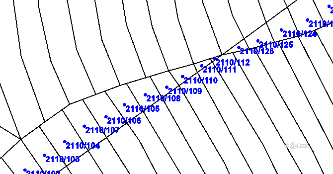 Parcela st. 2110/109 v KÚ Nechvalín, Katastrální mapa