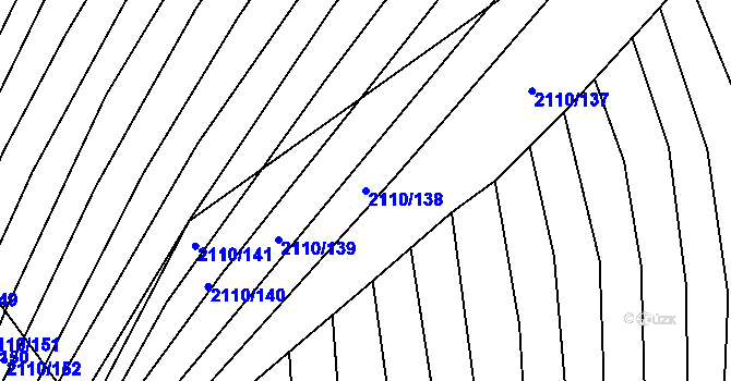 Parcela st. 2110/138 v KÚ Nechvalín, Katastrální mapa