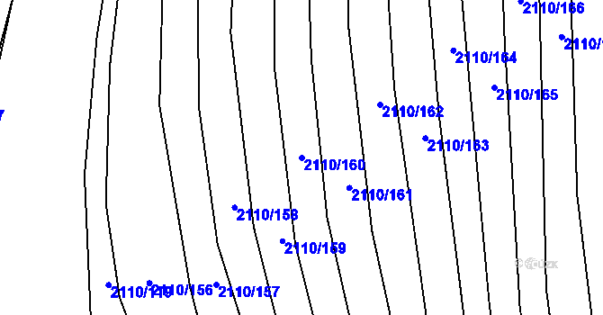 Parcela st. 2110/160 v KÚ Nechvalín, Katastrální mapa