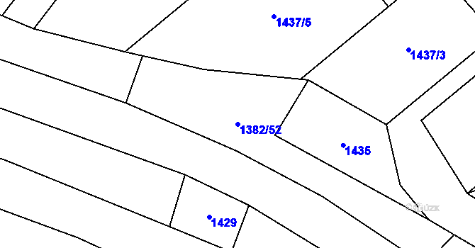 Parcela st. 1382/52 v KÚ Nechvalín, Katastrální mapa