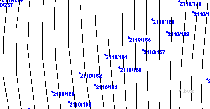Parcela st. 2110/164 v KÚ Nechvalín, Katastrální mapa