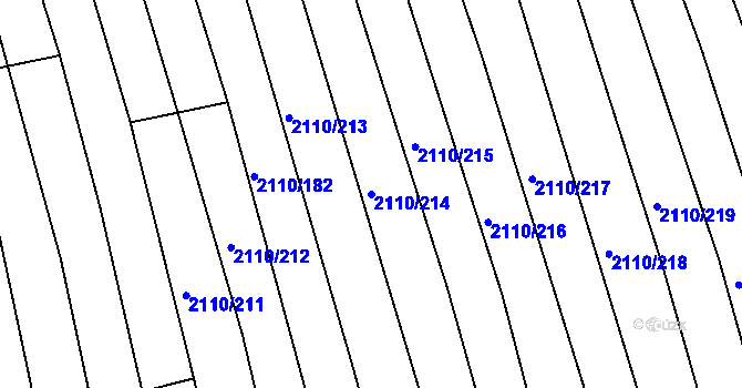 Parcela st. 2110/214 v KÚ Nechvalín, Katastrální mapa