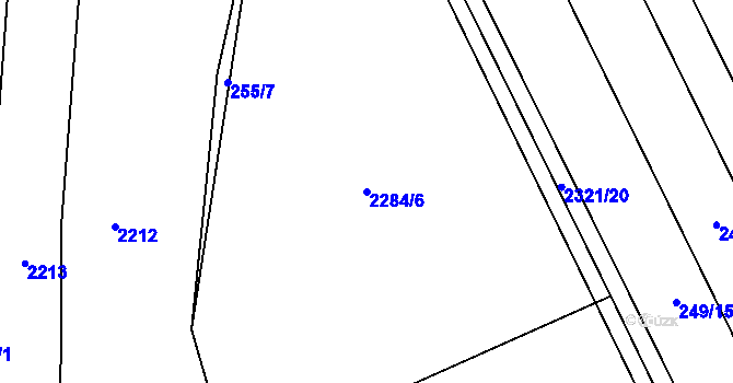 Parcela st. 2284/6 v KÚ Nechvalín, Katastrální mapa