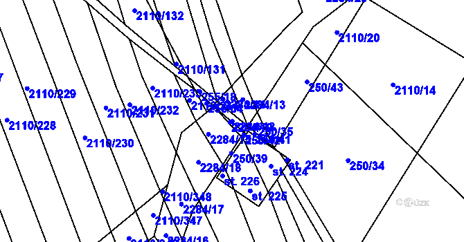 Parcela st. 2284/12 v KÚ Nechvalín, Katastrální mapa