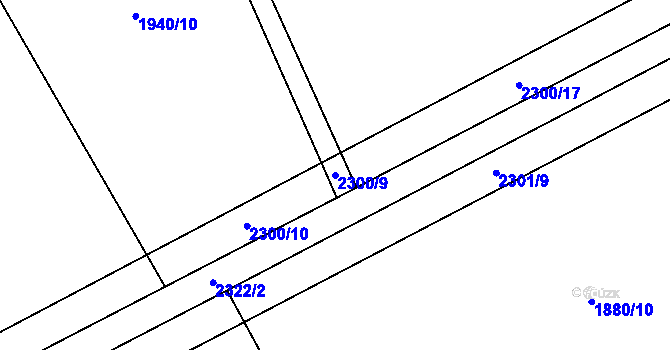 Parcela st. 2300/9 v KÚ Nechvalín, Katastrální mapa