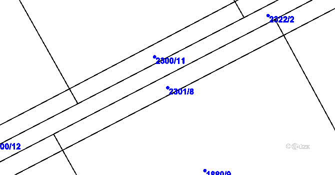 Parcela st. 2301/8 v KÚ Nechvalín, Katastrální mapa