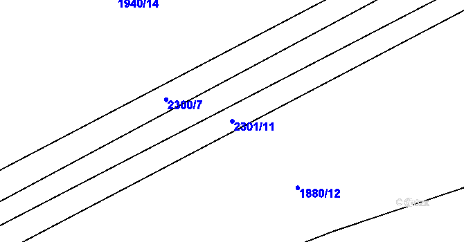Parcela st. 2301/11 v KÚ Nechvalín, Katastrální mapa