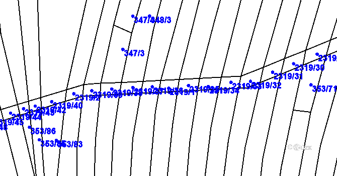 Parcela st. 2319/1 v KÚ Nechvalín, Katastrální mapa