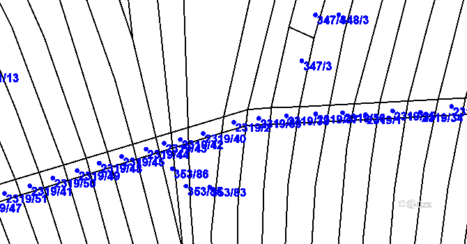 Parcela st. 2319/2 v KÚ Nechvalín, Katastrální mapa