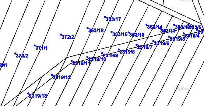 Parcela st. 2319/9 v KÚ Nechvalín, Katastrální mapa