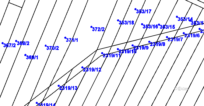 Parcela st. 2319/11 v KÚ Nechvalín, Katastrální mapa