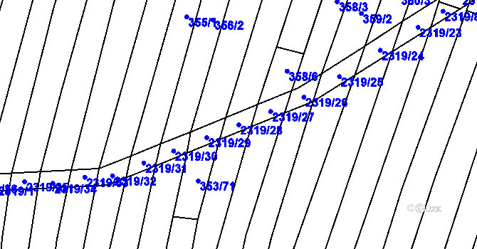 Parcela st. 2319/28 v KÚ Nechvalín, Katastrální mapa