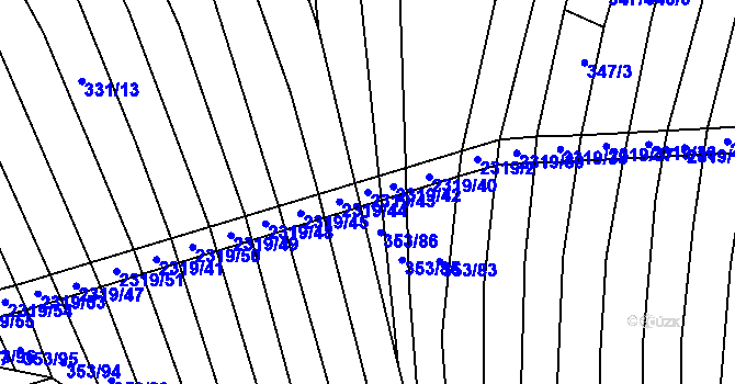 Parcela st. 2319/43 v KÚ Nechvalín, Katastrální mapa