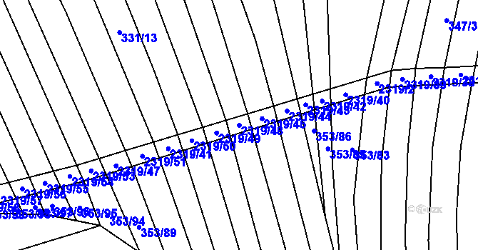 Parcela st. 2319/48 v KÚ Nechvalín, Katastrální mapa